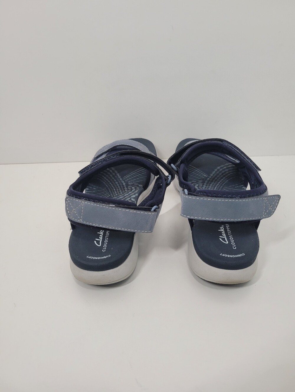 Clarks Cloud Steppers Mira Bay Blue Gray Adjustable Strap Comfort Sandal Women 8 - Picture 5 of 6